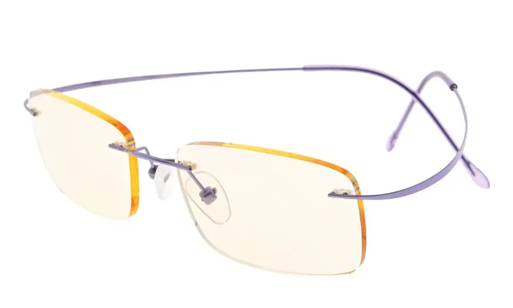 CG1508 Eyekepper титановая оправа оранжевые тонированные линзы для работы за компьютером очки для чтения Для женщин - Цвет оправы: Purple