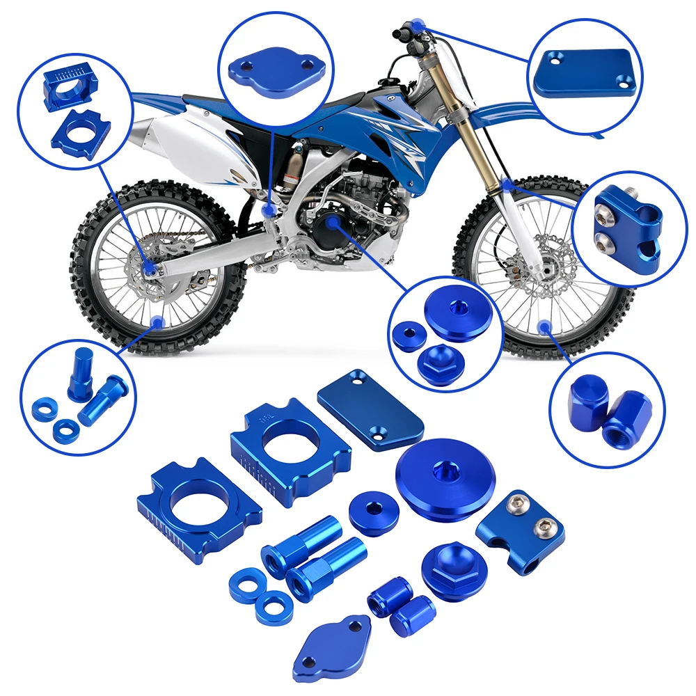 

CNC Clutch Brake Reservoir cover Oil Filler Engine Plugs Axle block Nuts For Yamaha YZ250F 2014-2018 YZ450F 2014-2017 YZF250 450