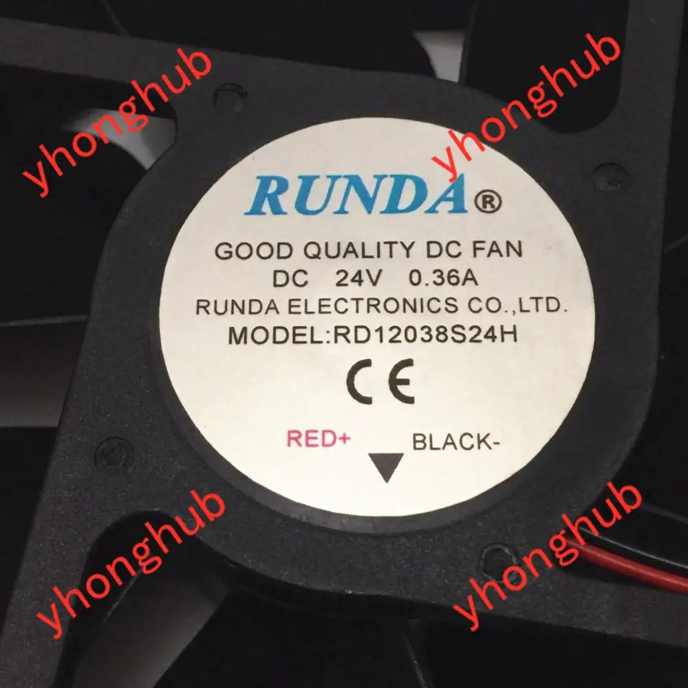 RUNDA RD12038S24H DC 24V 0.36A 120x120x38 мм 2 провод Сервер вентилятор