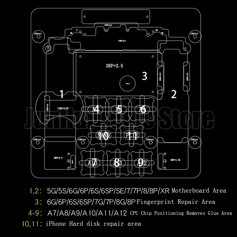 Механическое Двухслойное приспособление для iPhone 5G 5S 6G 6S 6SP SE 7 7P 8 8P XR материнская плата отпечаток пальца процессор чип удалить клей ремонт