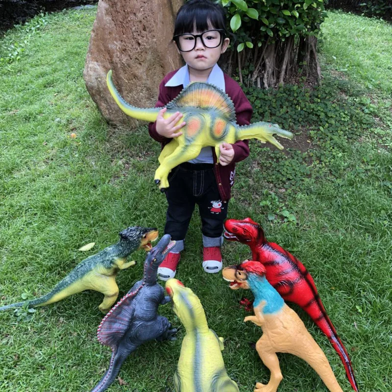 

Large Size Realistic Dinosaur Models Lifelike Rubber Dinosaur Rex Brachiosaurus Soft Sounding Jurassic World Kids Dinosaurs Toys