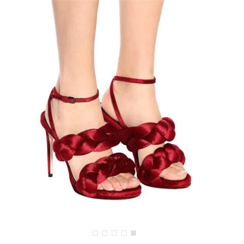 Г., Подиумные летние женские сандалии-гладиаторы модельные туфли на высоком каблуке с плетеной тесьмой женские замшевые туфли-лодочки с завязками