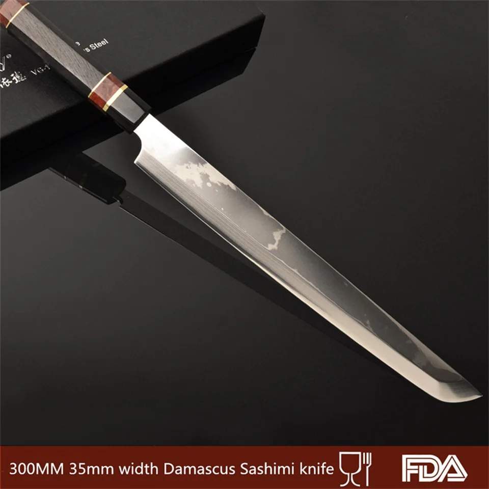 ^*Best Offers 12 inch Japanese Sashimi Sushi Knife Sakimaru vg10 Damascus Steel Sheath Japan Kitchen Knives Salmon Fish Fillet Cleaver 4.1+W ^*Best Offers 12 inch Japanese Sashimi Sushi Knife Sakimaru vg10 Damascus Steel Sheath Japan Kitchen Knives Salmon Fish Fillet Cleaver 4.1+W