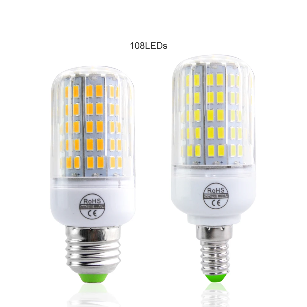 Новая светодиодная лампа Foxanon 5730 SMD 220 В E27 E14 лампочсветильник кукуруза 24 108