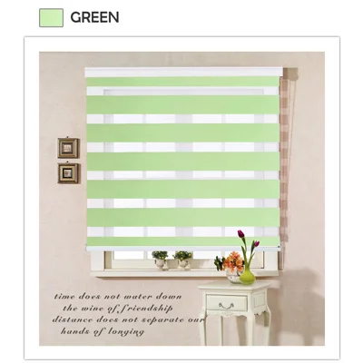 DIHIN домашние жалюзи с зеброй, двухслойные рулонные жалюзи, Затемненные занавески, тканевые занавески для окон, занавески - Цвет: Green