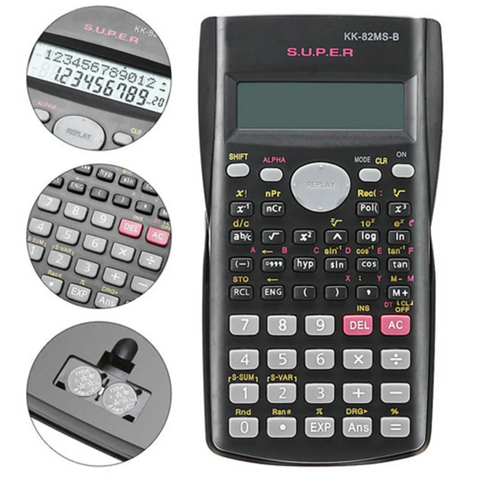 Ручной портативный калькулятор для офиса студентов школы, научная батарея, ручной многофункциональный калькулятор для математики