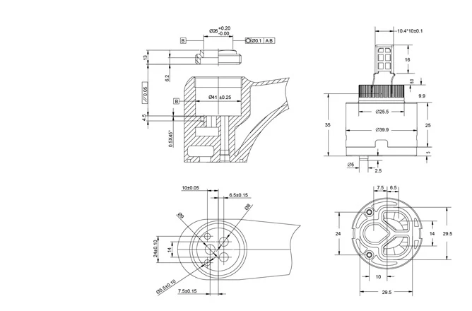 Hot and cold precision ceramic disc cartridge for single lever mixer valve Core-diameter 40mm--40d