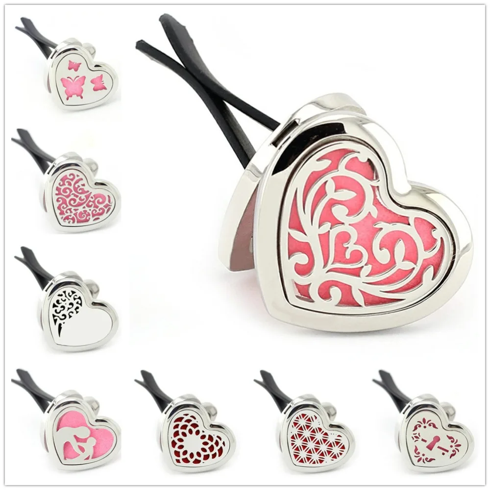 

heart shape diffuser locket car vent clip aromatherapy car diffuser locket random 10pcs free pads