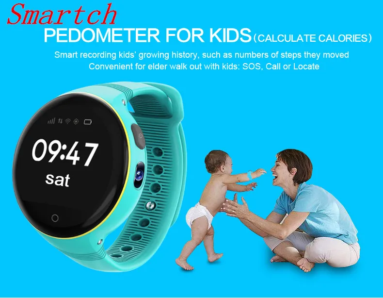 

Smartch Kids Children Smart Watch S668 1.22 Inch Round Screen 240*240 Wristwatch GPS SOS Support SIM Card for IPhone/android