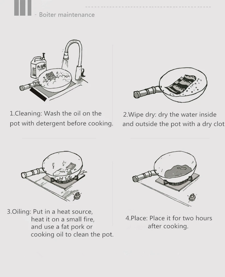 cozinha tradicional à moda antiga woks ferro