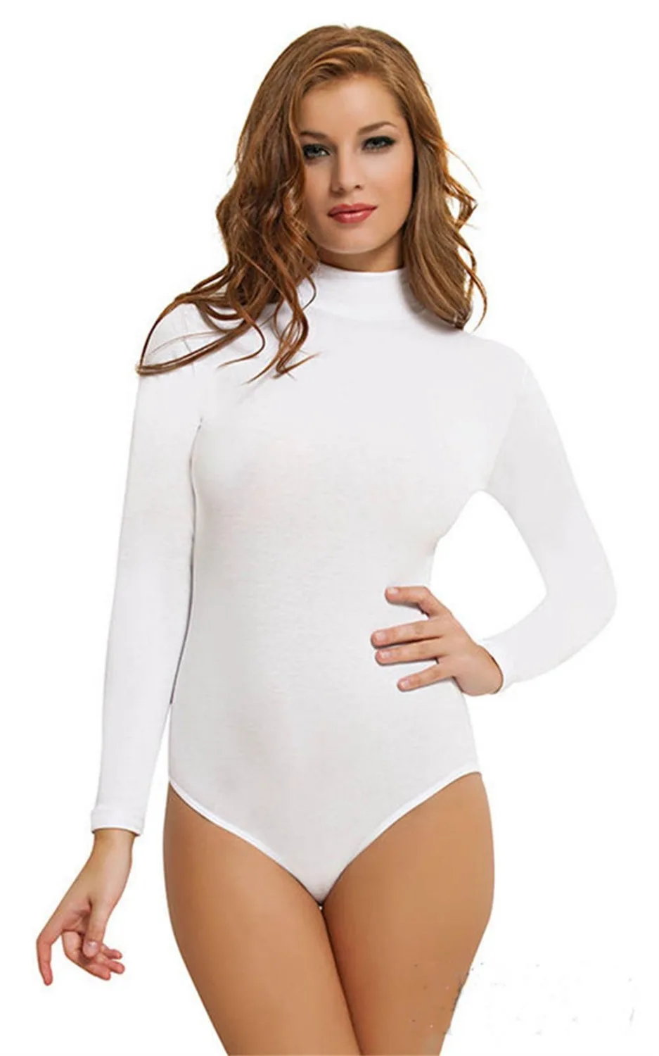 Commencer Ladies Bodysuit Polo Turtle Neck Long Sleeve -4792