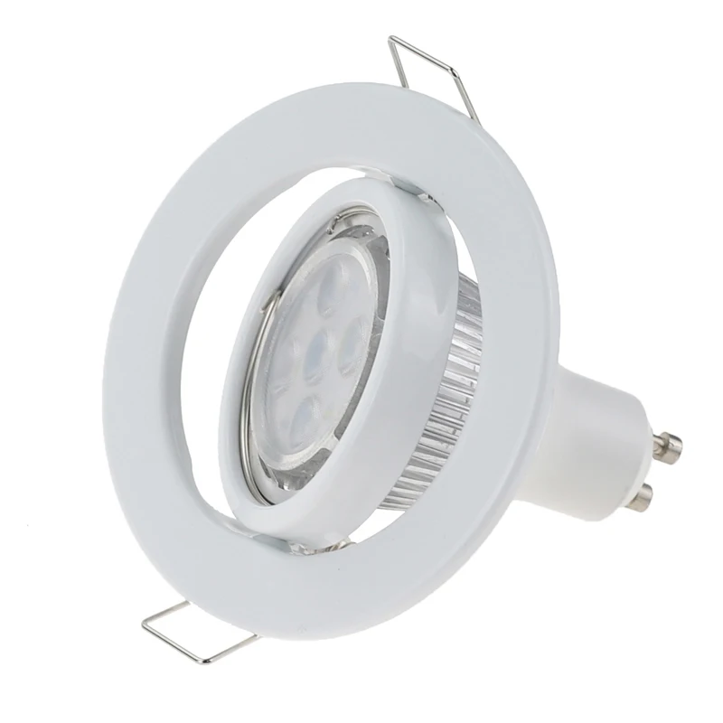10 шт./лот круглый белый светодиодный встраиваемый потолочный светильник Регулируемая рамка для GU10 MR16 монтажные точечные потолочные светильники