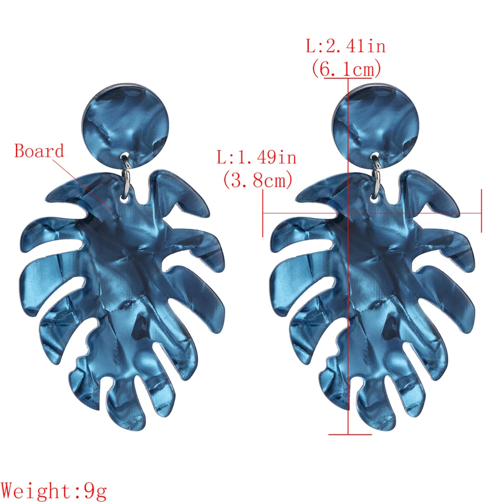 Vivilady бохо-шик Monstera Leaf висячие серьги женские акриловые массивные тропические растения ювелирные изделия Brinco Bijoux женские подарки