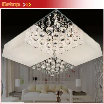 

New Acrylic Crystal LED Chip Ceiling Lamp Modern Rectangle Sittingroom Bedroom Restaurant Sectional Remote Control Lamp