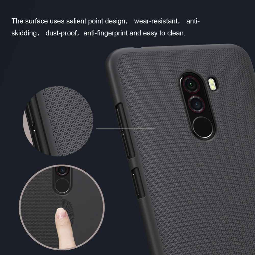 Funda For Pocophone f1 Xiaomi case Cover Coupe Carcasa For Xiaomi Frosted Shield Hard Cases Right Size Gift Protection Film (5)