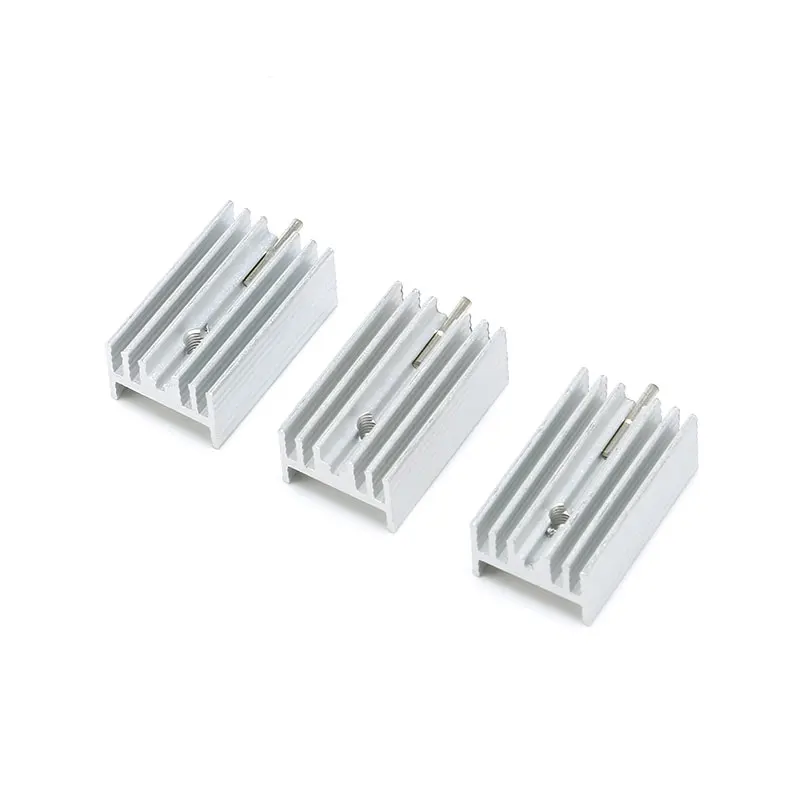 10 pcs 251510mm Heatsink Cooling Fin Cooler Aluminum Heat Sink Radiator for TO3 TO-3 Transistor with pin 25X15X10mm (1)