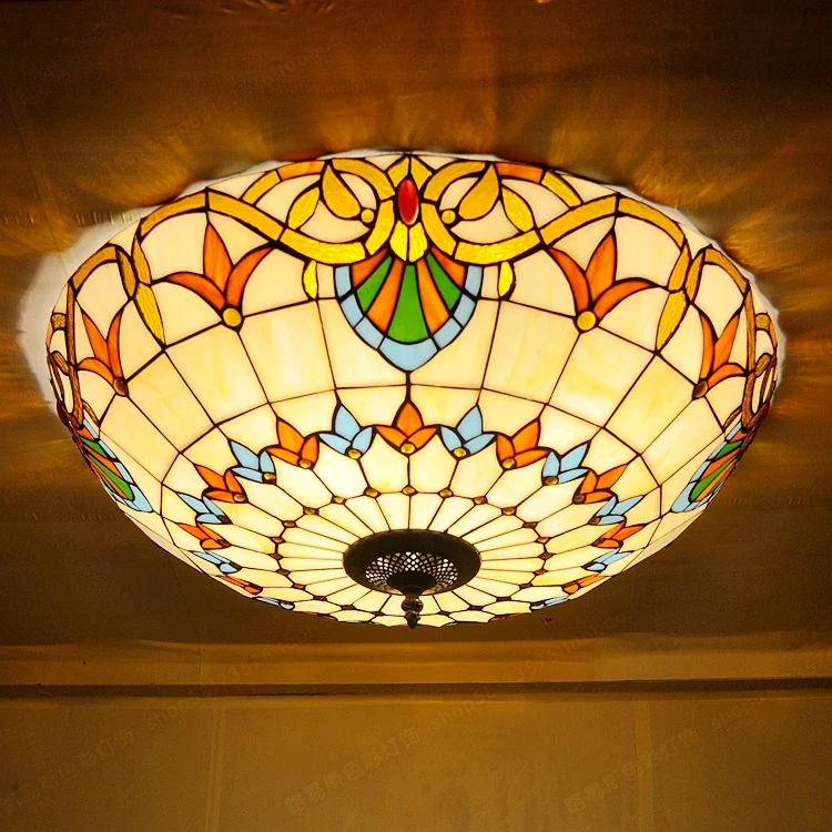 Стеклянная потолочная лампа Тиффани в стиле барокко 50 см|lamp polish|lamps for living roomlamp room |