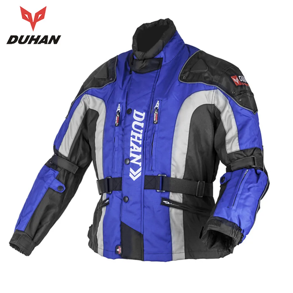 DUHAN Windproof Motorcycle Protective Jacket Cold-proof Moto Jacket Men's Oxford Cloth Street Bike Racing Motorcycle Jacket