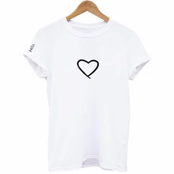 

Love Heart Print T Shirt Women Short Sleeve O Neck Loose Tshirt 2020 Summer Women Tee Shirt Tops Camisetas Mujer