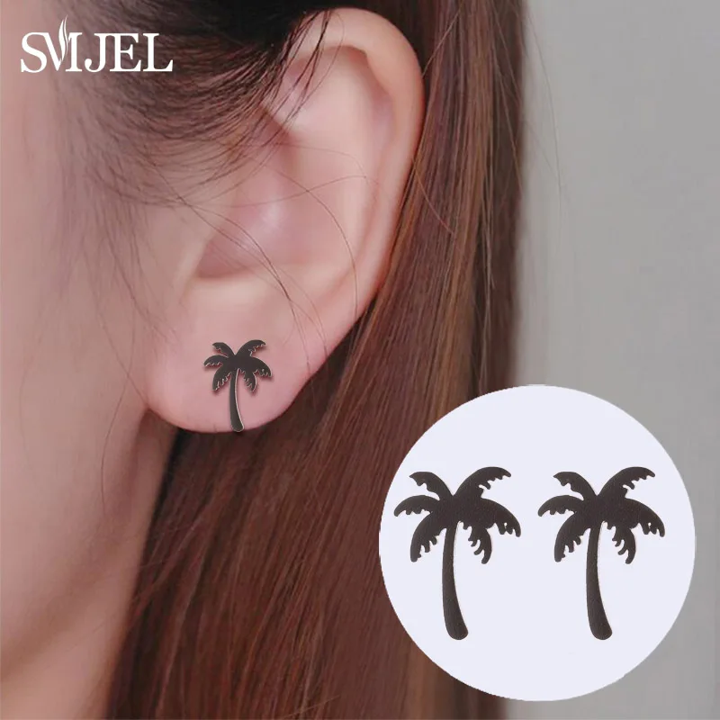 SMJEL Fashion Women Coconut Palm Tree Earrings Summer Holiday Hawaii Earring Boho Jewelry Gift Girls Beach Earings aretes