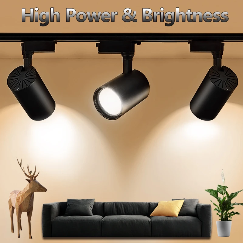 Cob Led Track Light Lamp 12w 30w 20w Lighting Fixtures Spotlights Ceiling Lights 220v For Cob Led Track Light Lamp 12w 30w 20w Lighting Fixtures Spotlights Ceiling Lights 220v For