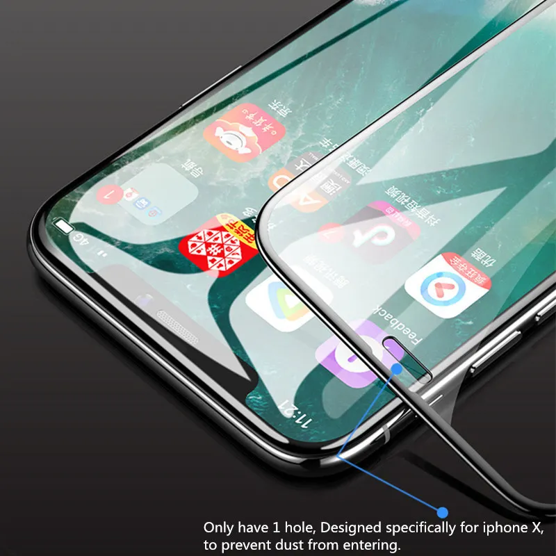 6D изогнутые края Премиум для Apple iphone X 10 пыленепроницаемое стекло закаленное Полное покрытие стекло на iphone X 10 защитная пленка