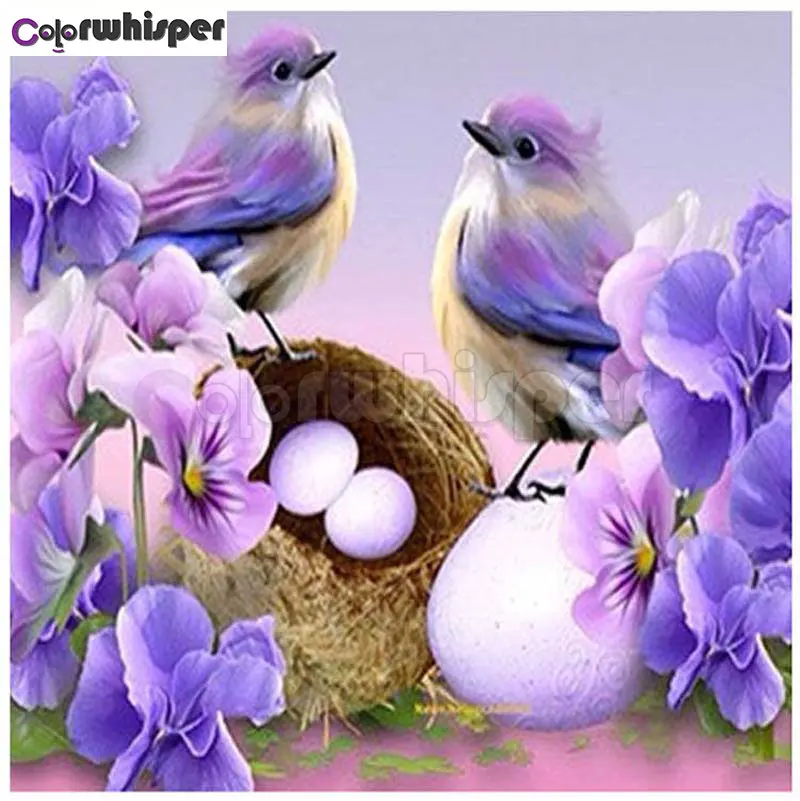 

Diamond Painting Full Square/Round Daimond Painting"Noble Purple Birds Love"Mosaic Rhinestone Embroidery Gift Cross Stitch 269D