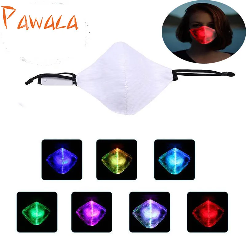 

LED Light Mask Bicycle Mask Dust Smog Windproof Protective Bike MTB Cycling Riding Half Face Mask 7 Colors Luminous