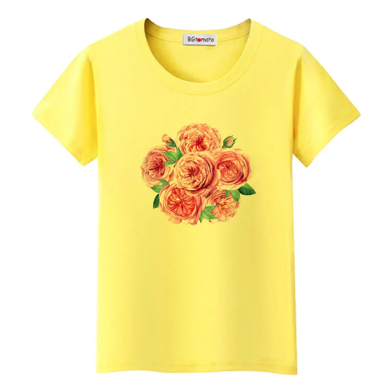 

BGtomato big flowers tshirt casual streetwear brand new t shirt women flowers oversized t shirt women clothes 2019