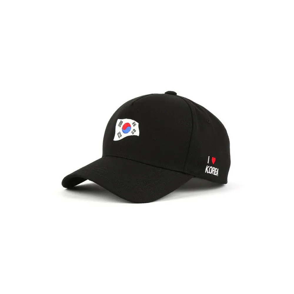 

Unisex Mens I Love Korea Taegeukgi Korean Flag Baseball Cap Trucker Hats Black