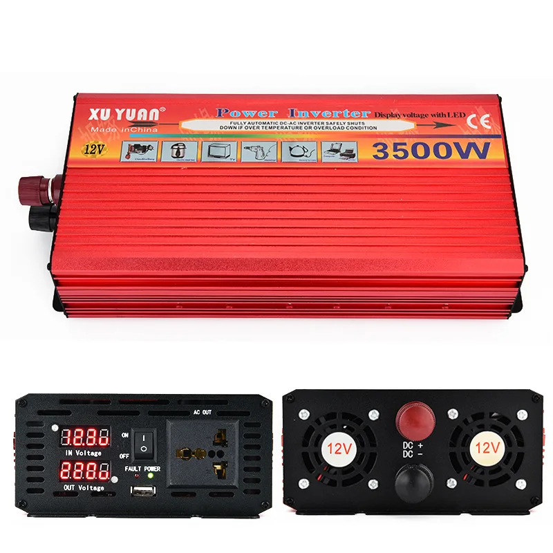  Inversor portátil de 7000W de potencia de 3500 W inversor de corriente continua de 12V a ca de 220 