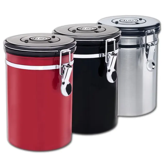 Feic 1pc 3 Color 500g 1000ml Coffee Beans Stainless Steel Feic 1pc 3 Color 500g 1000ml Coffee Beans Stainless Steel Canister Sealed Jar With