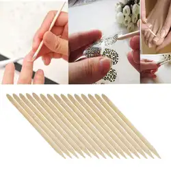 100 шт светлая деревянная палочка для дизайна ногтей палочки для отодвигания кутикулы Инструмент для маникюра двуглавая пилка для ногтей