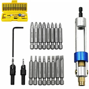 

20pcs Professional Universal Screwdrive Bit Nozzles Set of Head Screw Bit High Speed Steel Flathead Bit Double Hand Tools