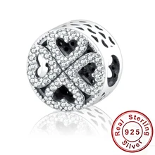 2016 Winter Match Authentic Pandora Charms Beads Bracelets DIY 100% 925 Silver Coronary heart Bead Petals of Love Silver Attraction With Clear CZ