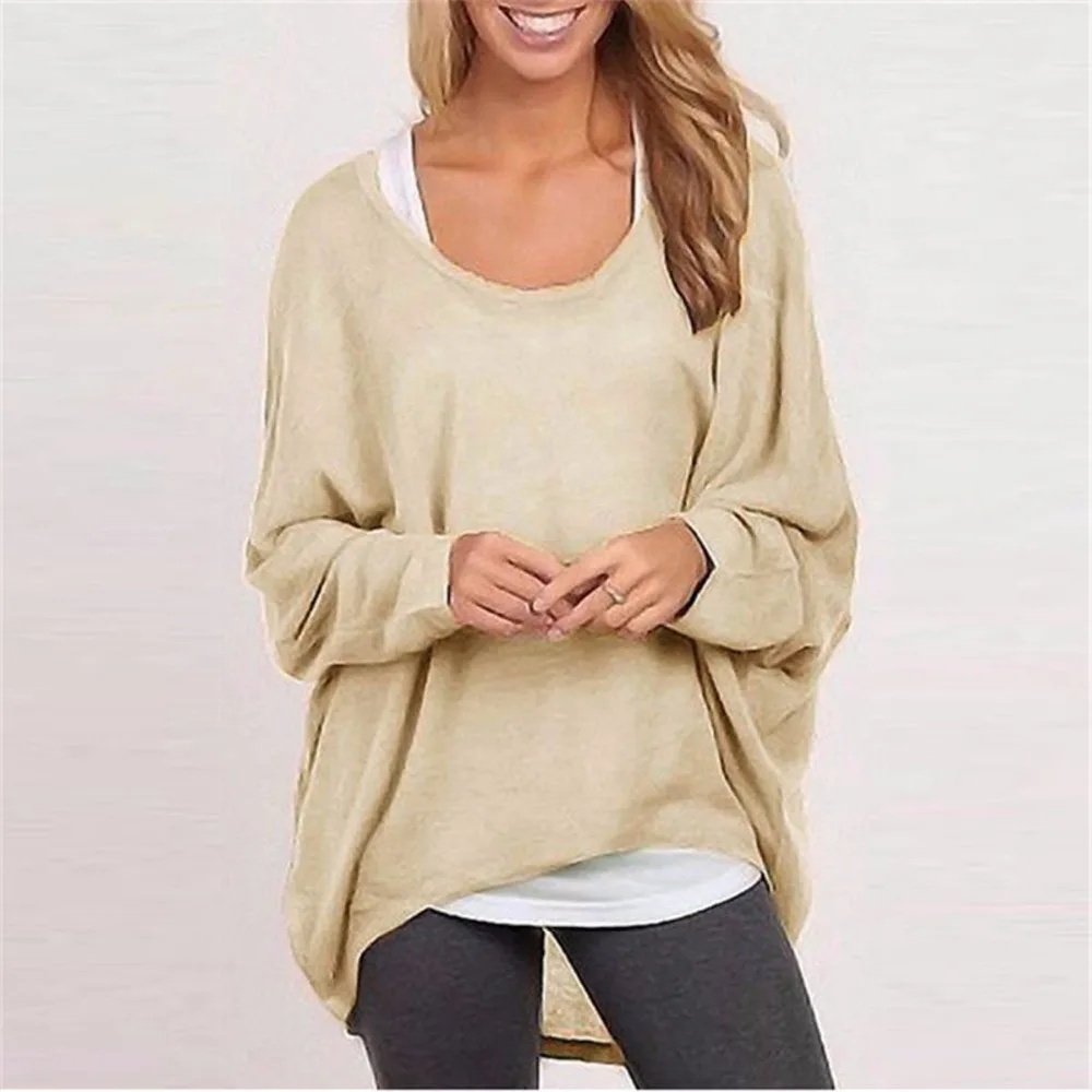Sweaters Women Autumn V-Neck Knitting Pullovers 2018 Casual Loose Sweater Tops Winter Femme Solid Color Long Women's Top