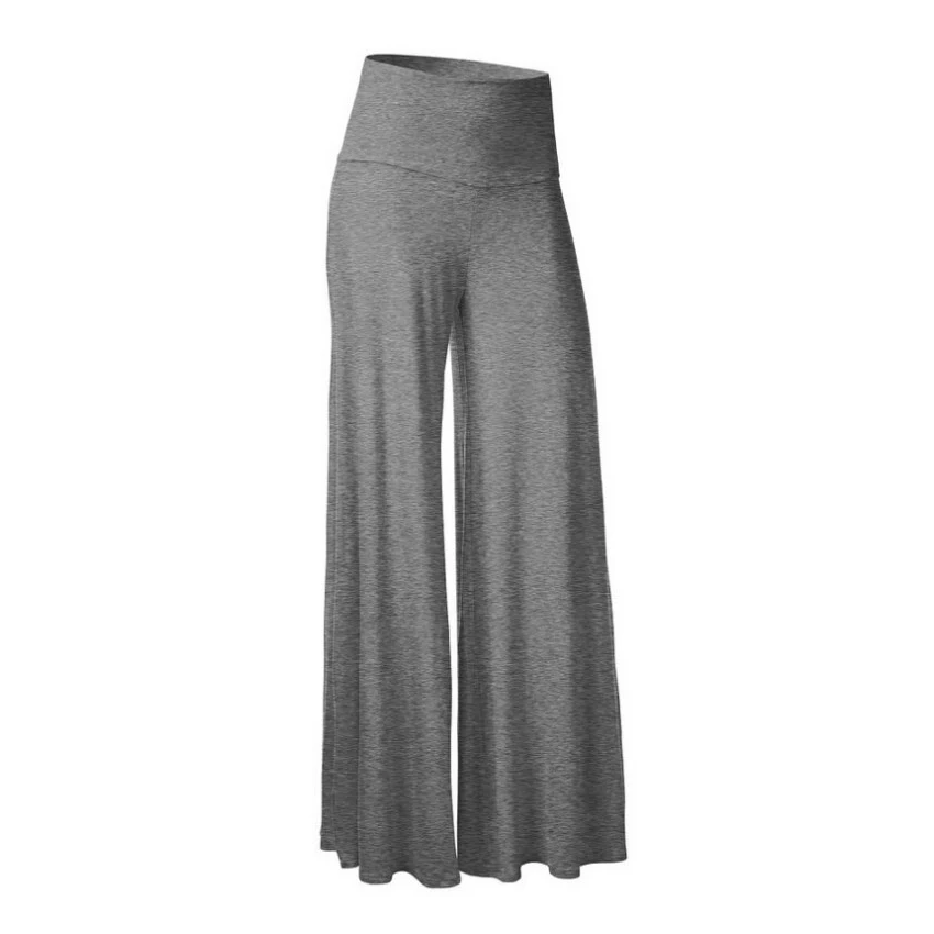 Расклешенные Брюки женские лето осень средняя талия широкие брюки Простые Модные хиппи бохо повседневные брюки свободные Панталоны femme Befree - Цвет: Gray