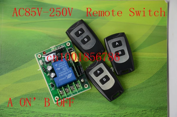 

AC85V-250V 110V 220V 1CH RF Wireless Remote Control Switch System 1Receivers&3Transmitter adusted Learning Code Gateway Access