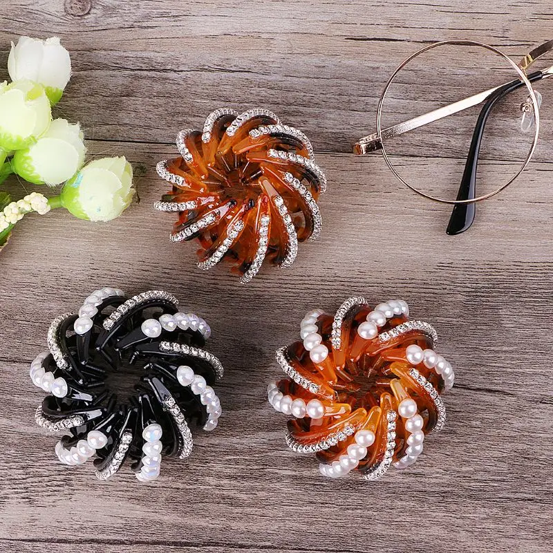 Good Deal Rhinestone Expanding Bun Holder Ring Ponytail Holder
