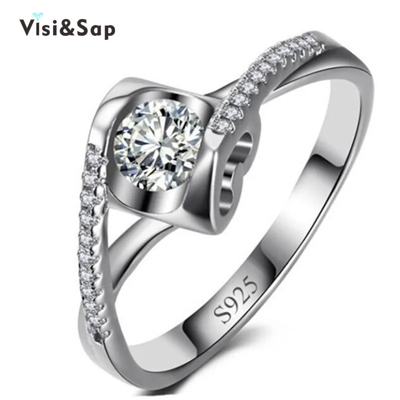 

Vissap HOT platinum plated Jewelry Wedding Engagement Ring for women Heart of Angel Rings bijoux Accessories Wholesale VSR003