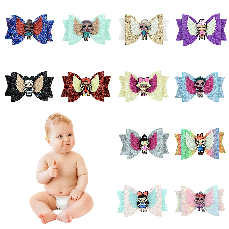 

Cute Lollipop Princess Hairgrips Glitter Hair Bows with Clip Dance Party Bow Hair Clip Girls Hair Accessories Birthday Gift
