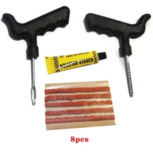 8 Pcs/ Set Motorcycle Car Tire Repair Kits Emergency Tubeless Tire Tyre Rasper Quick Repair Kit Tool DXY88