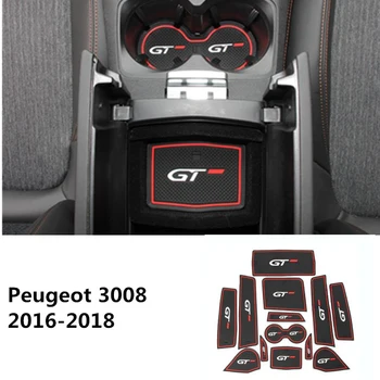 

For 2016 2017 2018 Peugeot 3008 GT Inner Gate Slot Pad Non-slip Cup Mats Anti Slip Door Groove Mat Interior Car Accessories