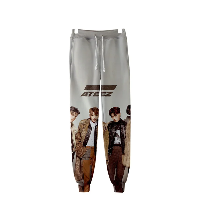 

HOUZHOU ATEEZ XXS-4XL Plus Size Print Sweatpant Women Drawstring Joggers Streetwear Pencil Pantalon Female Ankle Length Trousers