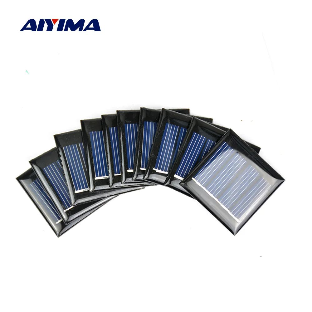 AIYIMA 10 шт. 40x40 мм 2 в 60 мА луч солнечных батарей монокристаллические Кремниевые