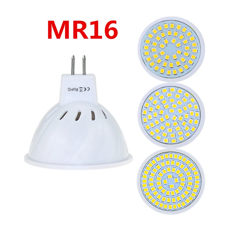 LED Bulb Lamp E27 MR16 GU10 220V LED Spotlight SMD2835 48leds 60leds 80leds High Bright Lamparas LED AC230V Spot Lampada LED
