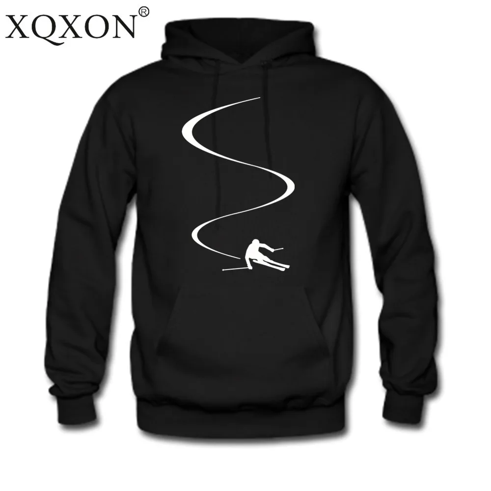 

XQXON Autumn and winter High-quality men hoodies sweatshirt new style Skier curves design Hooded Thinclothes H47