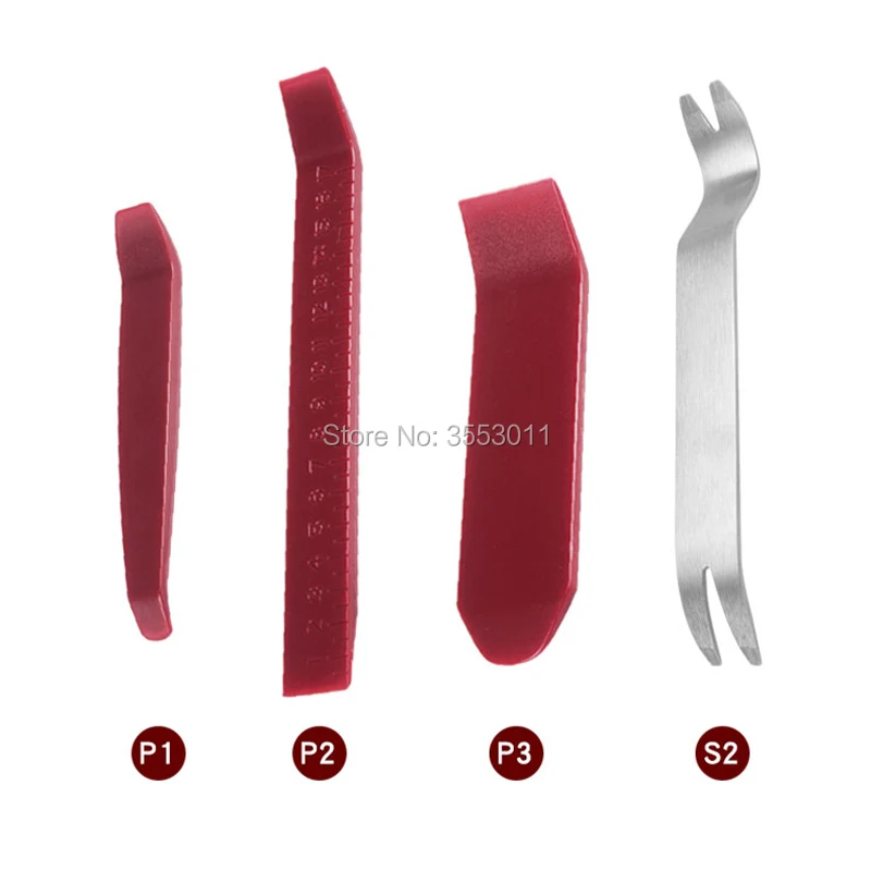 

OBDResource 4Pcs Car Radio Door Clip Panel Trim Dash Audio Removal Plastic Metal Pry Tool Dasboard Dismantling For Toyota Opel