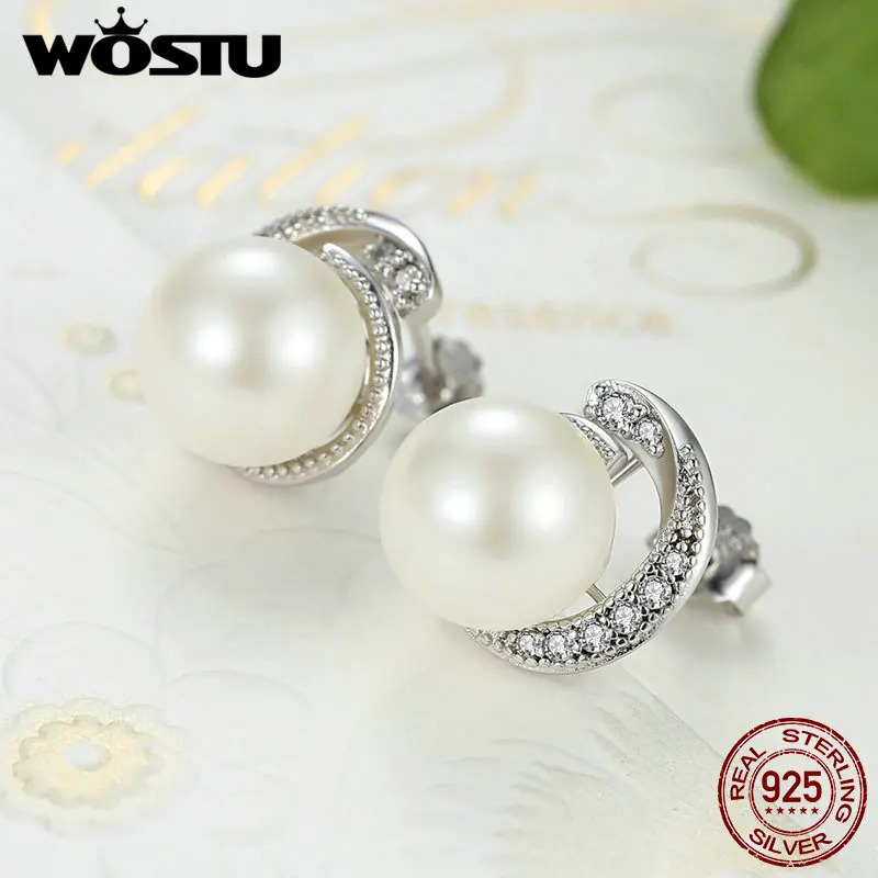 Silver Pearl Earrings Pearl Earrings For Women, 925 Sterling