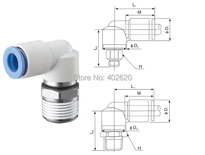 

free shipping SMC Type Pneumatic KSL10-02S 10mm OD(outer diameter) Tube 1/4'' screw thread ELBOW Connector series
